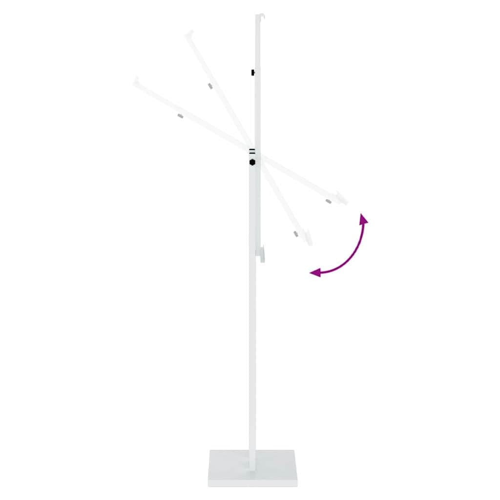2 stands de acero blanco, 26,5 x 26,5 x 150 cm, altura ajustable para presentación, exposición, eventos, conferencias, tablón publicitario estable para interior y exterior