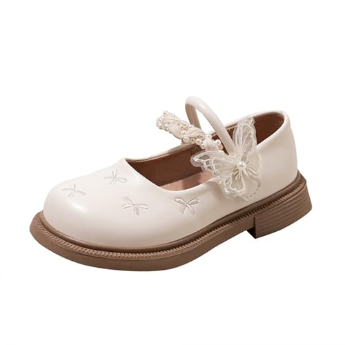 Girls Mary Jane Dress Shoes Ballet Princess Flats with Lace-up Straps, Suitable for Party Wedding School, Toddler/Little Kids/Big Kids