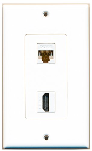 Plaque murale HDMI et Ethernet Cat6 double connecteur