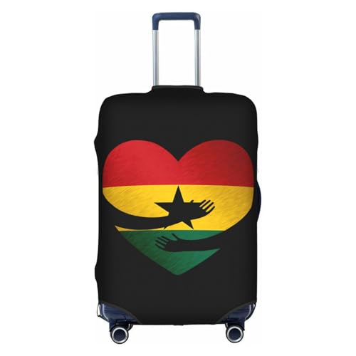 Travel Luggage Cover Ghana Ghanaian Flag Heart Fashion Washable Baggage Suitcase Protector Fit For Luggage Medium