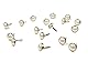 Brads zum Basteln und Scrapbooking, Perlenform, rund 8 mm Hellelfenbein X ca. 100 Stück