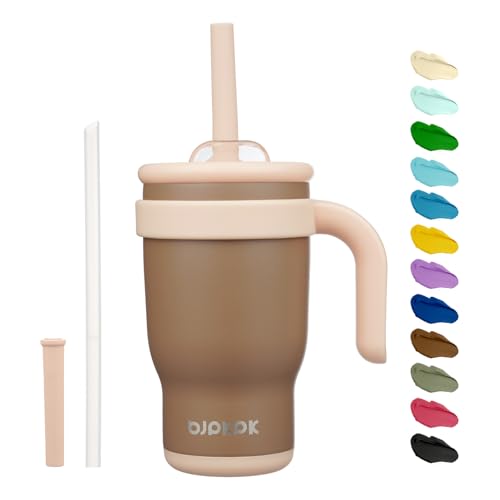 14 Oz Travel Mug With Handle: Best Insulated Stainless Steel Choices 6 BJPKPK 14 OZ Insulated Travel Tumbler with Handle and Straw, Stainless Steel Water Bottle, Double Wall Vacuum Insulated Mug, for Work, Car, Travel, Coffee