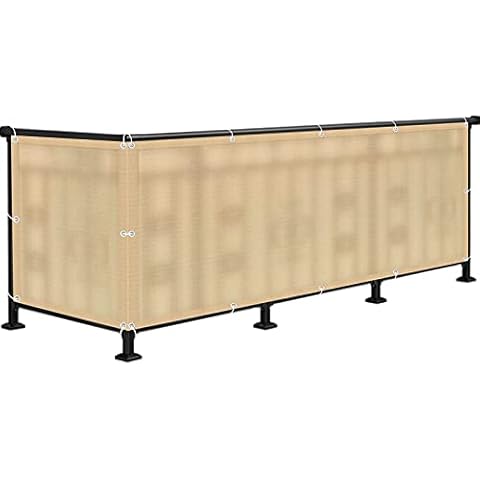 HLLING Balcony Privacy Screen Height 110cm/120cm/130cm For Privacy Protection HDPE UV Protection Outdoor Fence Balcony Covering (Color : Beige, Size : 100x250cm) Cover