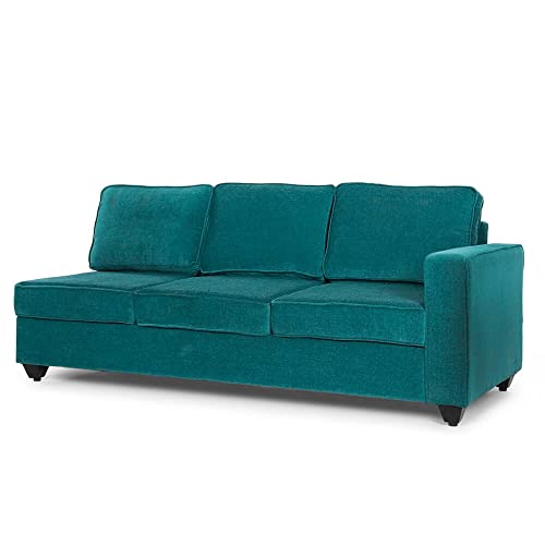 Image of Wakefit Sofa Set | 3 Year Warranty | Sofa 3 Seater, 3 Seater Sofa for Living Room, Wooden Sofa Set, 3 Seater + Left Aligned, Sofa for Living Room - Napper(Malphino : Malibu Green)