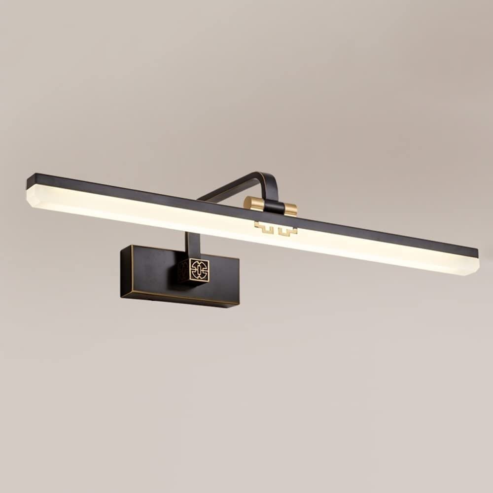 Olskfuh Svart Wall Lamp Linear Bathroom Vanity Mirror Lamps Led Vanity Light Adjustable Mirror Front Lamp 90° Rotatable Picture & Display Lighting Fitting For Washroom Dressing Table B,-53Cm