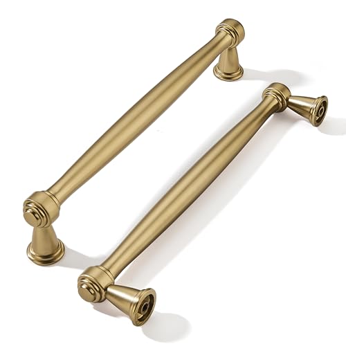 khtumeware 2 Pack 6-1/4 Inch(160mm) Champagne Bronze Cabinet Pulls Champagne Brass Kitchen Cabinet Handles Kitchen Cabinet Hardware for Cupboard Drawer Handles Dresser Pulls