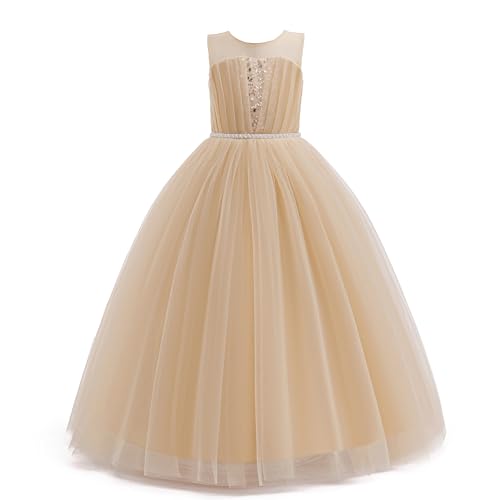 DPKM Flower Girls Formal Wedding Dress for Tulle Party Bridesmaid Pageant Princess Kids Birthday Prom Ball Gown
