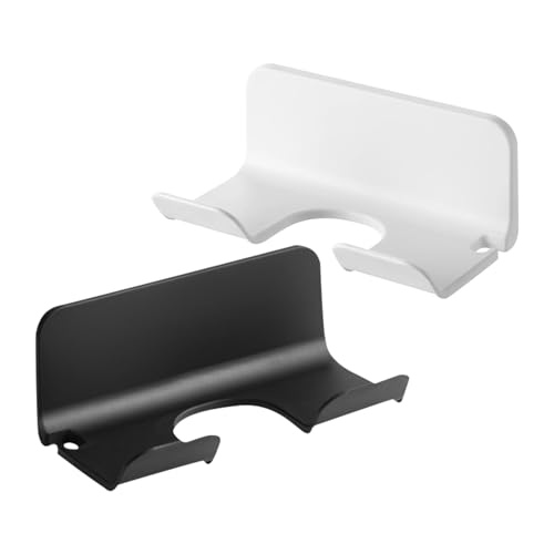 FRCOLOR 2 Unidades Soporte Adhesivo Resistente Humedad con Diseño Moderno de Plástico Mantiene el Espacio Ordenado para Secador de Cabello para Baño y Área de Tocador