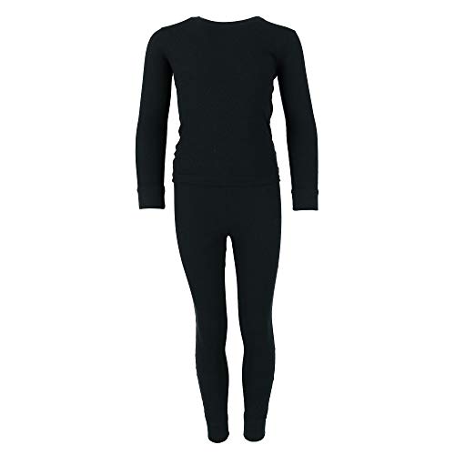 Boys Only Toddler Waffle Thermal Long Underwear 2-Piece Set, 3T, Black