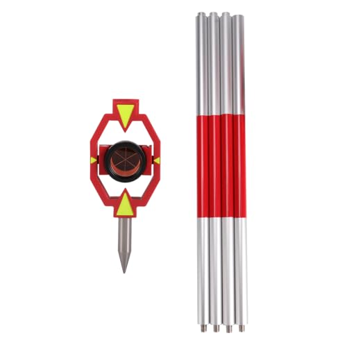 Mini Prism With 4 Poles Tools for Instuements, Survey Mini Prism for Total Station Surveying Prism Constant 17.5 mm Offset Tools for Instuements