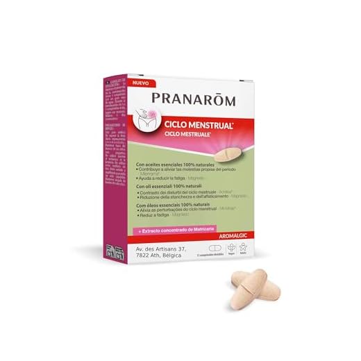 PRANAROM Aromalgic - Alivio Menstrual Natural para Reglas Dolorosas - Suplemento con Aceites Esenciales y Plantas - 15 Comprimidos Divisibles