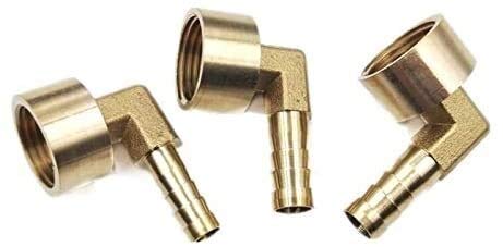 Accesorios roscados Conectores de tubería de latón Codo de montaje de tubería de manguera de latón 8 mm 10 mm 12 mm 14 mm 16 mm Cola de púas 1/4 "3/8" 1/2 "BSP Rosca hembra Conector de cobre Acoplado