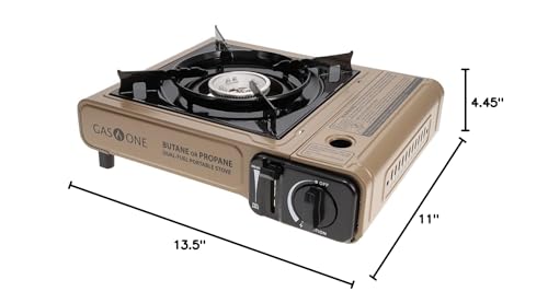 Gas One GS-3400P Propane Or Butane Stove Dual Fuel Stove Portable Camping Stove – Patented With Carrying Case Great For Emergency Preparedness Kit