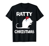 Ratty Christmas Santa Hat Rat Rodent Owner Mouse Rat Lover T-Shirt