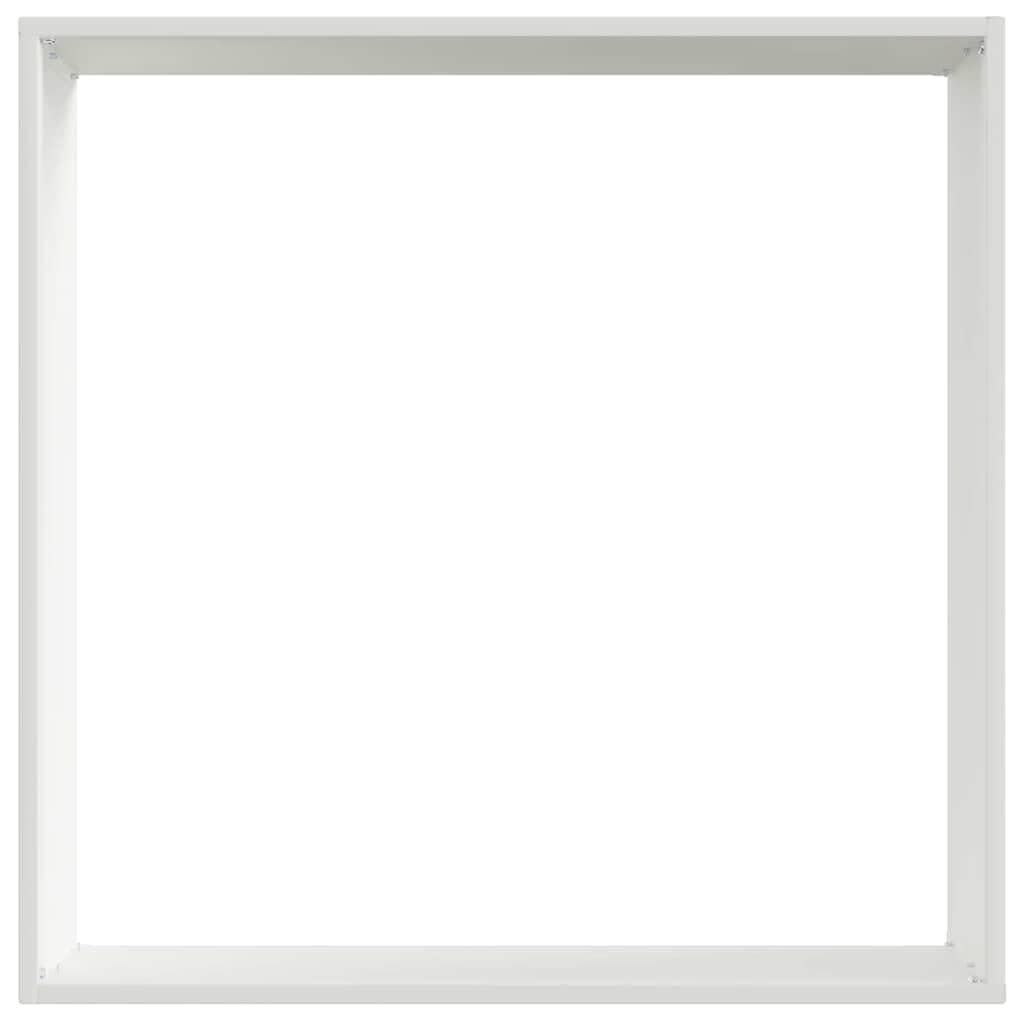 Lot de 6 bordures de pelouse, en acier robuste, 50 x 50 x 13 cm, blanche, durable, pour parterre de fleurs et aménagement paysager, montage facile