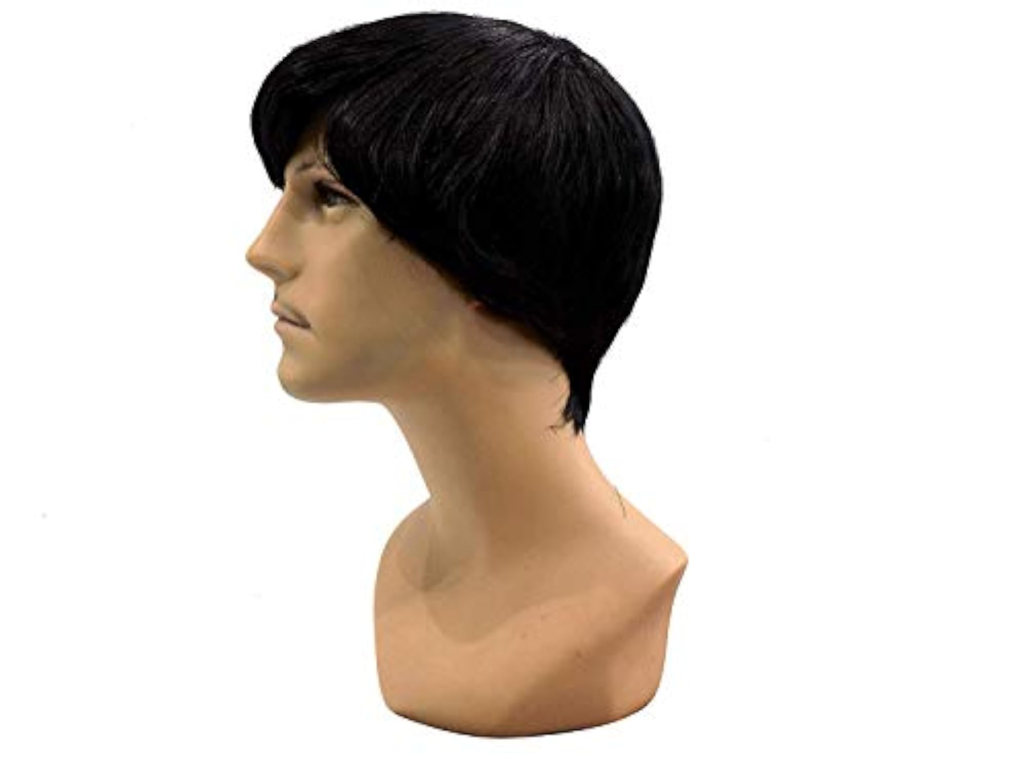 Men's Full Head Synthetic Wig, Natural Black