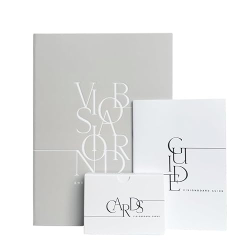Micalé Visions Vision Board Set, A4-Format, mit 100 Motivationskarten, Guide-Buch und 80-seitigem PDF Workbook, Manifestations-Kit für Zielsetzung und Visualisierung