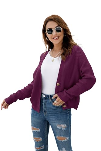 Image of TASAMO Womens Cardigan Sweaters 2026 Fall Cropped Lightweight Sweater