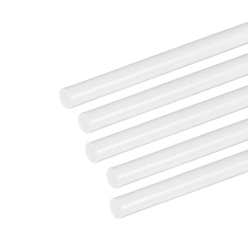Image of uxcell ABS Styrene Plastic Round Bar Rod,3 /16 inch Dia 20 inch Length,White for Architectural Model Making DIY 5pcs