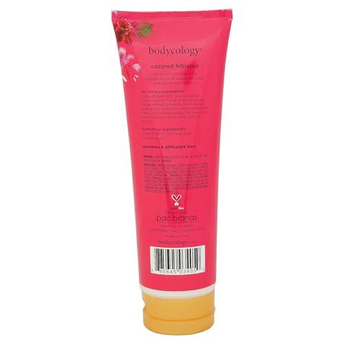 Bodycology Coconut Hibiscus Body Cream | Shea Butter, Cocoa Butter, Jojoba Oil | Paraben & Phthalete Free, Cruelty Free | Hydrates, Moisturises, Improves Skin Textures - 227 g (Pack of 1)