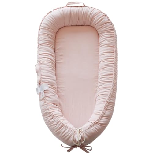 Image of Infant Lounger, Baby Nest Cover for Baby Girls & Boys, Newborn Essentials for Baby 0-18+ Months, 100% Cotton Breathable (Mistyrose, Corduroy)
