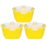 GARIOUANS 3pcs Yellow Pentagonal Germination Trays with Lid for Seed Starting, Planting Nursery Growing Containers with Multi-Holes, Gardening Supplies for Indoor and Greenhouse Seedlings