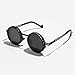Yirepny Round Sunglasses Black Finish Filters Polarized Lenses UV Protection Clarity Glasses Fashion Golden1
