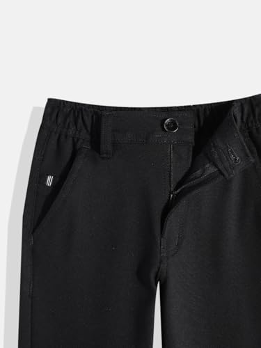 Image of CAVIO Boys Stretchable Solid Regular Fit Trousers with Belt