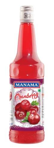 Image of Manama Cranberry Fruit Syrup | Mixer for Mocktails, Cocktails, Drinks, Juices, Beverages | Non Alcoholic Mix 750ML Bottle
