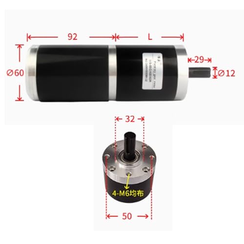 12V/24V High Torque Planetary Reduction Motor - 84W DC Brush Motor for Speed Control, Micro Size, Variable Speed, Permanent Magnet Generator (30 RPM)