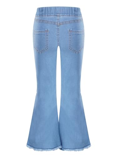 easyforever Girls Mid Waist Denim Jeans Bell-Bottomed Soft Slim Trousers Flared Bootleg Leggings Pants with Pockets2