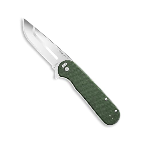 OUTDOOR EDGE RAZOR VX3 | Replaceable Blade EDC Flipper Folding Pocket Knife | 3" Blade, Ball Bearings, Green Micarta G-10 Stainless Steel Handle, Reversible Pocket Clip | Outdoor, Camping, Utility -  VX330B