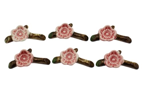 speed mao 梅型 シンプル セラミック 箸置き カラトリー 6個 セット ピンク