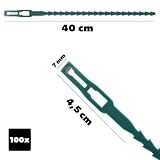 KADAX Opaski do roślin 40 cm, 100 sztuk regulowanych klipsów do roślin z tworzywa sztucznego, opaski kablowe do roślin, pomoc dla roślin pnących i ogrodu, idealne do pomidorów, ogórków i roślin