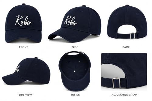Image of AICA Personalised Name Cotton Cap for Men & Women � Black, Free Size | Gifts for Men & Women