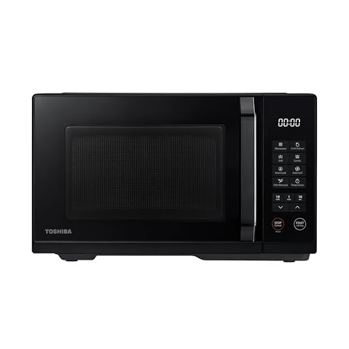 Toshiba micro-ondes MW3-EG23PE(BK) avec grill, 23 L, micro-ondes 800 W, grill 1000 W,10 niveaux de puissance, fonction Chef Defrost, menu automatique, facile...