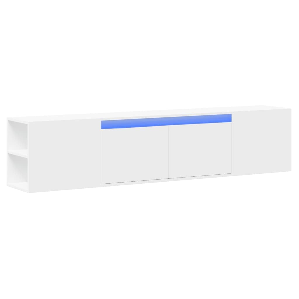 vidaXL Mueble de TV de Pared con luz LED Blanco 180x31x39,5 cm