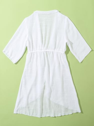 Milumia Girl's Tie Front Chiffon Kimono Swimsuit Bathing Suit Beach Cover Up3