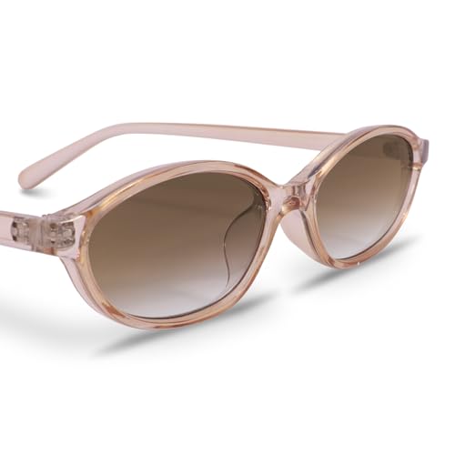 Image of GUVIVI Retro Oval Sunglasses for Women Chic Cat Eye 90s Sunnies Lightweight Narrow Shades Trendy UV protection Sun Glasses