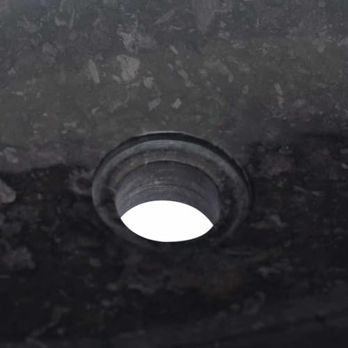 Lavabo de mármol negro Mangloder de 50x35x10 cm con desagüe para baño o aseo 7
