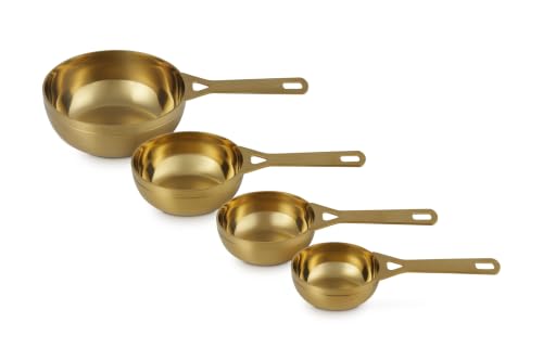 Image of Le Creuset Stainless Steel Measuring Cups, Gold Finish, Set of 4
