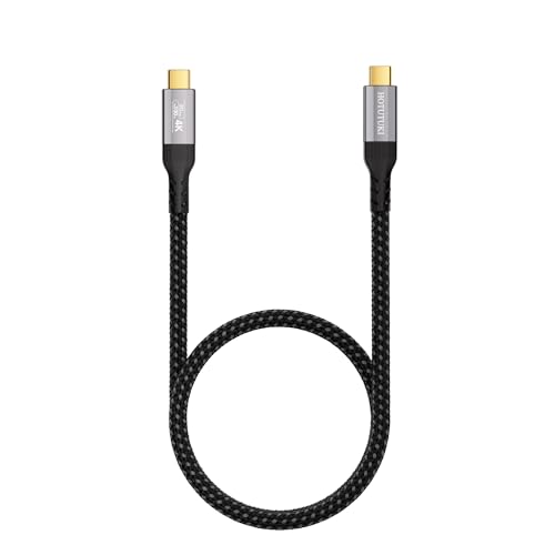 HOTUTUKI Cable USB C a USB C 60cm Carga Rápida, USB 3.2 Gen2 20Gbps 100W, Transmisión 4K@120Hz/8K@30Hz, Cable Tipo C a Tipo C Compatible con Android Auto, Thunderbolt 4/3