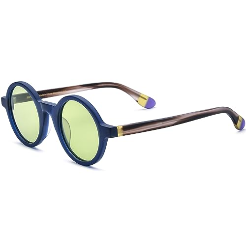 Image of HEPIDEM Matte Acetate Vintage Retro Round Polarized Sunglasses for Women 9270T
