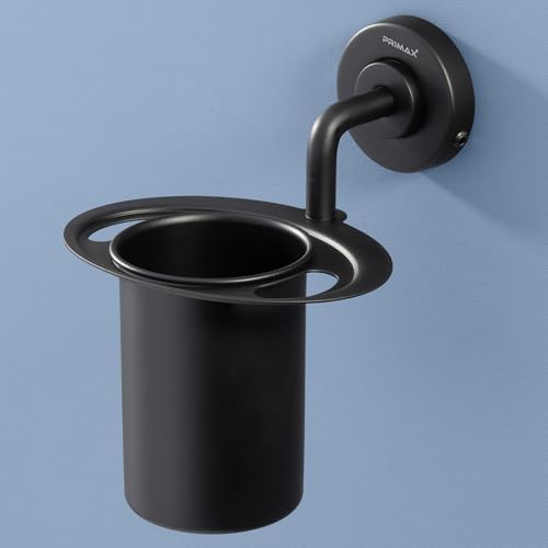 Image of Plantex (Primax) Tumbler Holder for Barthroom /304 Grade Stainless Steel Toothbrush Holder /Toothpaste Holder /Bathroom Accessories - Pack of 1 (Black)