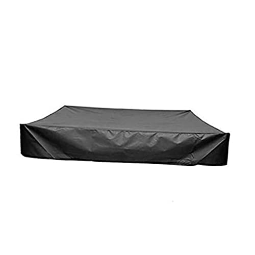 Yardwe Sandbox Cover Waterproof Dustproof Pool Cover with Drawstring Black 120x120x20cm for Boys and Girls Play