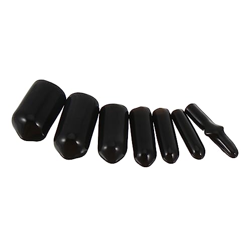 Cabilock 700pcs Rubber End Caps for Thread Protection Flexible Thread Protector Covers for Screws Bolts Tubing Easy to Install Black