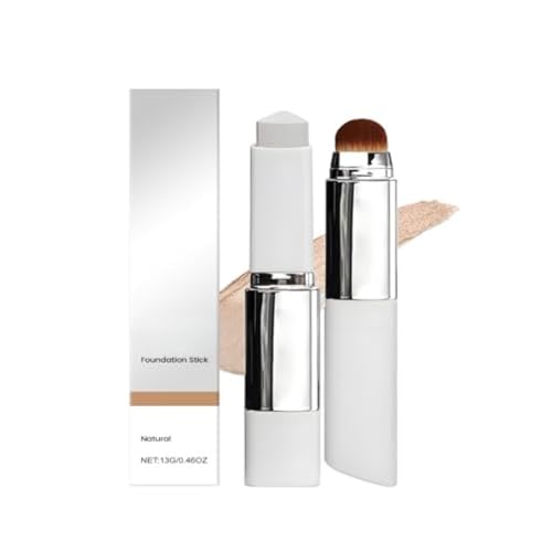 Barra Base Maquillaje Que Cambia Color, Barra Crema Cubriente Bar ra Basemaquillaje Blanca Con Cobertura Completa A Media, Para Todo Tipo Pieles, Con Cabezal Brocha