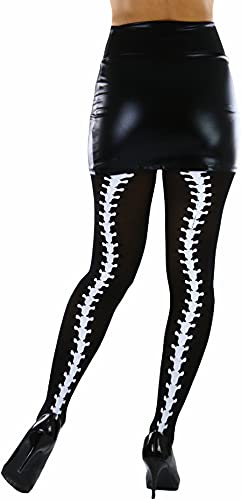 Image of ToBeInStyle Women's Scary Skeleton Leg Bones Halloween Hosiery Tights & Thigh High Stockings
