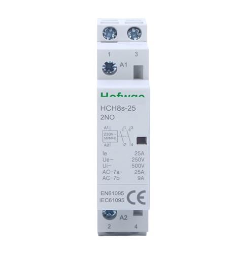 Contacteur rail DIN HCH8s-25 2P 25A 2NO AC230V contacteur de puissance monophasé habitat