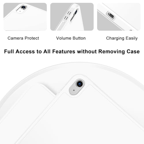 Image of ToaPoia Case for iPad (A16) 11 Inch 2025 /iPad 10th Generation 10.9 Inch 2022, Slim Trifold Stand Protective Cover with Pencil Holder and Soft TPU Back,Support Auto Sleep /Wake (White)